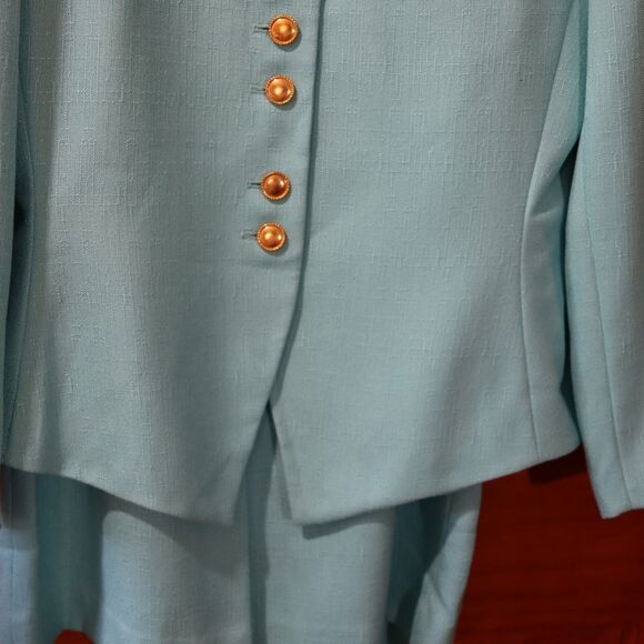 Kasper Vintage Blue Skirt Suit 10 - Picture 5 of 16
